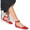 image:imageDREAM PAIRS Womens Low Wedge Pointed Toe Ankle Strap Dress Comfortable Casual Flats ShoesRedpu1