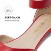 image:imageDREAM PAIRS Womens Low Wedge Pointed Toe Ankle Strap Dress Comfortable Casual Flats ShoesRedpu1