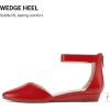 image:imageDREAM PAIRS Womens Low Wedge Pointed Toe Ankle Strap Dress Comfortable Casual Flats ShoesRedpu1