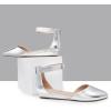 image:imageDREAM PAIRS Womens Low Wedge Pointed Toe Ankle Strap Dress Comfortable Casual Flats ShoesSilver
