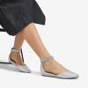 image:imageDREAM PAIRS Womens Low Wedge Pointed Toe Ankle Strap Dress Comfortable Casual Flats ShoesSilverGlitter