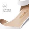 image:imageDREAM PAIRS Womens Low Wedge Pointed Toe Ankle Strap Dress Comfortable Casual Flats ShoesWhitePu