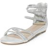 image:imageDREAM PAIRS Girls Ankle Strap Flat Sandals Summer Dressy Strappy Gladiator Rhinestones Platform Low Heels ShoesSilver