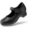 image:imageDREAM PAIRS Kids Tap Shoes for Girls Dance Shoes Boys Easy Strap Tap Mary Jane PU Leather for ToddlerLittle KidBig KidBlackpu