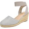 image:imageDREAM PAIRS Womens Elastic Ankle Strap Espadrilles Wedge SandalsGrey