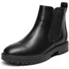 image:imageDREAM PAIRS Womens Low Heel Chelsea Ankle Boots Fashion Slip On Elastic Fall Booties ShoesBlackPu