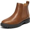 image:imageDREAM PAIRS Womens Low Heel Chelsea Ankle Boots Fashion Slip On Elastic Fall Booties ShoesBrownishYellowPu