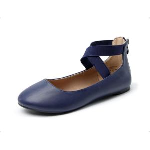 image:imageDREAM PAIRS Womens Comfortable Fashion Elastic Ankle Straps Flats ShoesNavypu