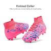 image:imageDREAM PAIRS Boys Football Cleats Youth High Top Firm Ground Soccer Shoes for LittleBig KidsHot PinkRoyal Blue