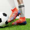 image:imageDREAM PAIRS Boys Football Cleats Youth High Top Firm Ground Soccer Shoes for LittleBig KidsOrangeBlue