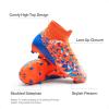 image:imageDREAM PAIRS Boys Football Cleats Youth High Top Firm Ground Soccer Shoes for LittleBig KidsOrangeBlue