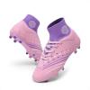 image:imageDREAM PAIRS Boys Girls Football Cleats Youth Firm Groud Outdoor Trainning Athletic Sport High Top Soccer Shoes for LittleBig KidPinkPurple