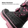image:imageDREAM PAIRS Boys Girls Snow Boots WaterResistant Outdoor Sport Warm Cozy AntiSlip Cute Ankle Winter Shoes for ToddlerLittleBig KidBlackPink