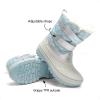 image:imageDREAM PAIRS Boys Girls Snow Boots WaterResistant Outdoor Sport Warm Cozy AntiSlip Cute Ankle Winter Shoes for ToddlerLittleBig KidLight BlueWhite