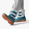 image:imageDREAM PAIRS Boys Girls Snow Boots WaterResistant Outdoor Sport Warm Cozy AntiSlip Cute Ankle Winter Shoes for ToddlerLittleBig KidLight BlueWhiteYellow