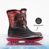 image:imageDREAM PAIRS Boys Girls Snow Boots WaterResistant Outdoor Sport Warm Cozy AntiSlip Cute Ankle Winter Shoes for ToddlerLittleBig KidRedBlack