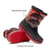 image:imageDREAM PAIRS Boys Girls Snow Boots WaterResistant Outdoor Sport Warm Cozy AntiSlip Cute Ankle Winter Shoes for ToddlerLittleBig KidRedBlack