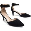 image:imageDREAM PAIRS Kitten Heel Low Heel for Women Closed Pointed Toe Pumps Wedding Party Sexy Dress Shoes LowpointedBlackNubuck