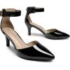 image:imageDREAM PAIRS Kitten Heel Low Heel for Women Closed Pointed Toe Pumps Wedding Party Sexy Dress Shoes LowpointedBlackPat