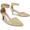 image:imageDREAM PAIRS Kitten Heel Low Heel for Women Closed Pointed Toe Pumps Wedding Party Sexy Dress Shoes LowpointedGoldGlitter