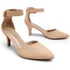 image:imageDREAM PAIRS Kitten Heel Low Heel for Women Closed Pointed Toe Pumps Wedding Party Sexy Dress Shoes LowpointedNudeNubuck