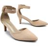 image:imageDREAM PAIRS Kitten Heel Low Heel for Women Closed Pointed Toe Pumps Wedding Party Sexy Dress Shoes LowpointedNudeSuede
