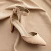 image:imageDREAM PAIRS Kitten Heel Low Heel for Women Closed Pointed Toe Pumps Wedding Party Sexy Dress Shoes LowpointedNudeSuede