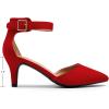 image:imageDREAM PAIRS Kitten Heel Low Heel for Women Closed Pointed Toe Pumps Wedding Party Sexy Dress Shoes LowpointedRedSuede