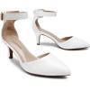 image:imageDREAM PAIRS Kitten Heel Low Heel for Women Closed Pointed Toe Pumps Wedding Party Sexy Dress Shoes LowpointedWhitePu