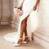 image:imageDREAM PAIRS Kitten Heel Low Heel for Women Closed Pointed Toe Pumps Wedding Party Sexy Dress Shoes LowpointedWhitePu