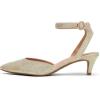 image:imageDREAM PAIRS Kitten Heels for Women Low Heel Dress Shoes Wedding Dress Closed Toe Pump Shoes LunaGoldGlitter