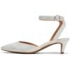 image:imageDREAM PAIRS Kitten Heels for Women Low Heel Dress Shoes Wedding Dress Closed Toe Pump Shoes LunaSilverGlitter