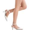 image:imageDREAM PAIRS Kitten Heels for Women Low Heel Dress Shoes Wedding Dress Closed Toe Pump Shoes LunaWhitePu