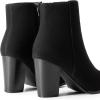 image:imageDREAM PAIRS Womens Ankle Boots Chunky Block Heel BootiesBlackSuede