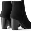 image:imageDREAM PAIRS Womens Ankle Boots Chunky Block Heel BootiesBlackSuede