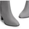 image:imageDREAM PAIRS Womens Ankle Boots Chunky Block Heel BootiesGreySuede