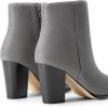 image:imageDREAM PAIRS Womens Ankle Boots Chunky Block Heel BootiesGreySuede