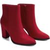 image:imageDREAM PAIRS Womens Ankle Boots Chunky Block Heel BootiesRed