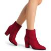 image:imageDREAM PAIRS Womens Ankle Boots Chunky Block Heel BootiesRed