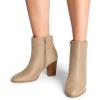 image:imageDREAM PAIRS Womens Ankle Boots Chunky Block Heel BootiesSandSuede