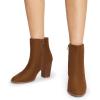 image:imageDREAM PAIRS Womens Ankle Boots Chunky Block Heel BootiesTanSuede