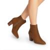 image:imageDREAM PAIRS Womens Ankle Boots Chunky Block Heel BootiesTanSuede