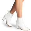 image:imageDREAM PAIRS Womens Ankle Boots Chunky Block Heel BootiesWhitepu