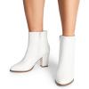 image:imageDREAM PAIRS Womens Ankle Boots Chunky Block Heel BootiesWhitepu