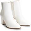 image:imageDREAM PAIRS Womens Ankle Boots Chunky Block Heel BootiesWhitepu