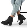 image:imageDREAM PAIRS Womens Ankle Boots Chunky Heel Platform Fall Heeled Short Booties ShoesBlackPu