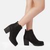 image:imageDREAM PAIRS Womens Ankle Boots Chunky Heel Platform Fall Heeled Short Booties ShoesBlackPu