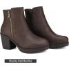 image:imageDREAM PAIRS Womens Ankle Boots Chunky Heel Platform Fall Heeled Short Booties ShoesBrownPu