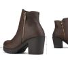 image:imageDREAM PAIRS Womens Ankle Boots Chunky Heel Platform Fall Heeled Short Booties ShoesBrownPu