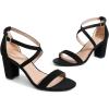 image:imageDREAM PAIRS Womens Ankle Strap Dress Low Chunky Block Open Toe Heel Sandals for Party WeddingBlacknubuck